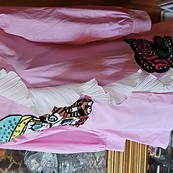 NWOT Denimland Striped Applique Dress - Picture 5 of 15